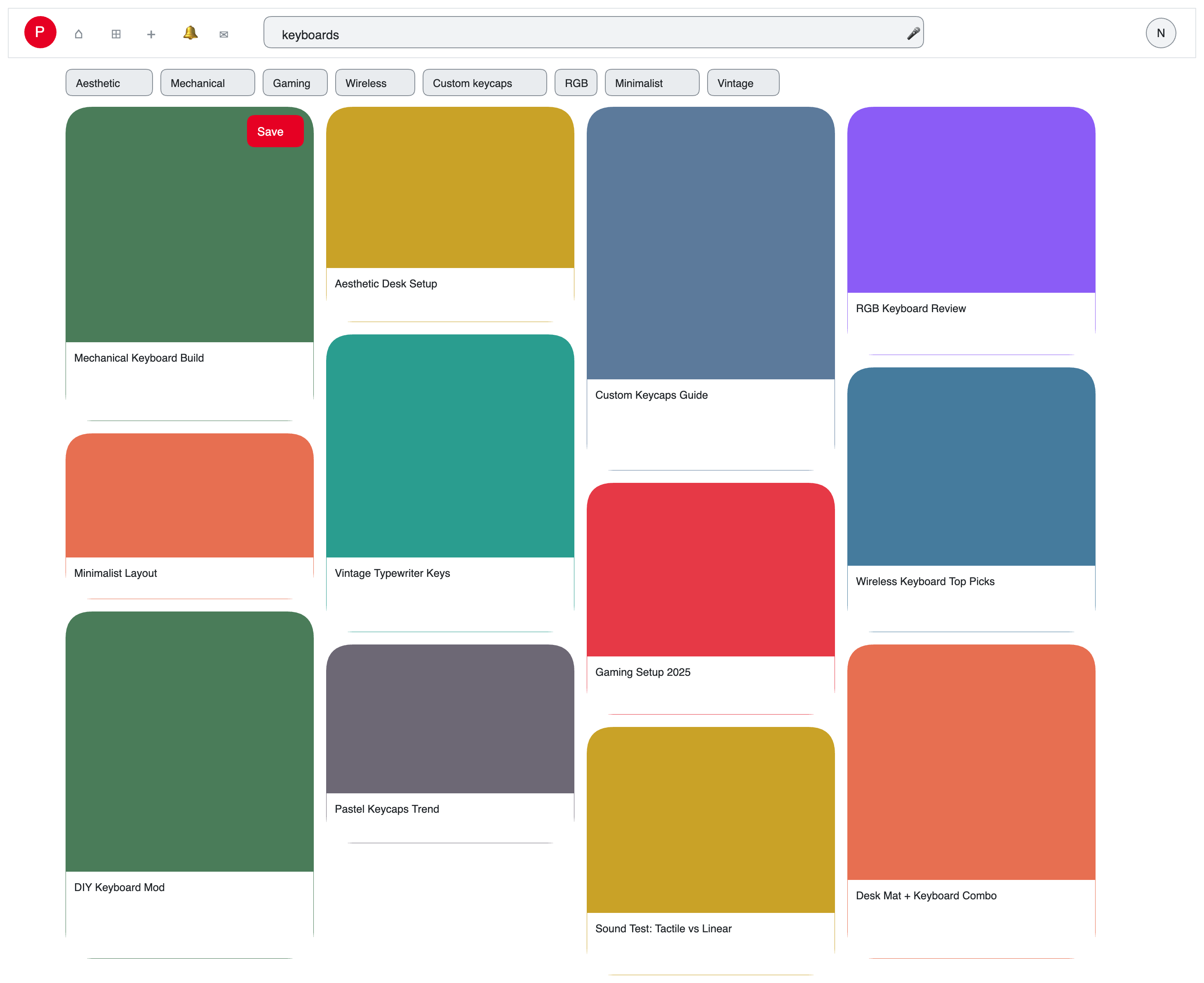 Search results wireframe